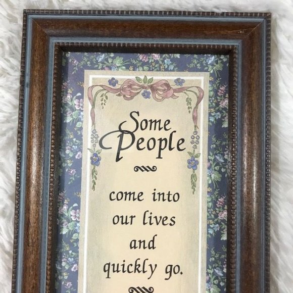 Antique Florals 'Some People' Poem Mahogony Finish Glass Frame Wall Art - Picture 2 of 7